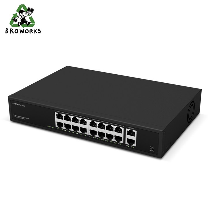 아이피타임 16포트 PoE LAN 지원 기가 스위칭허브 250W PoE16002