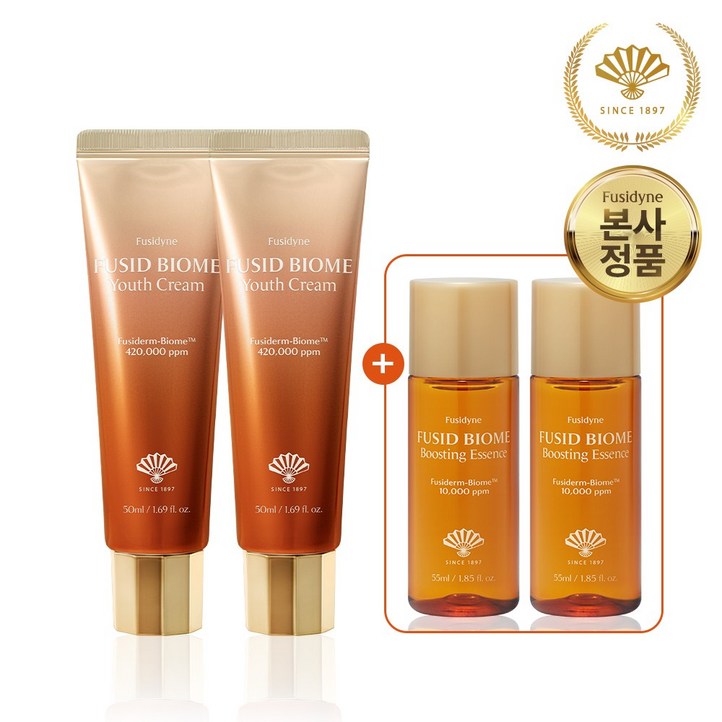 2개묶음 동화약품 후시다인 후시드 바이옴 유스 크림 50ml 부스팅 에센스 55ml 2개 본품 단독 증정, 2개