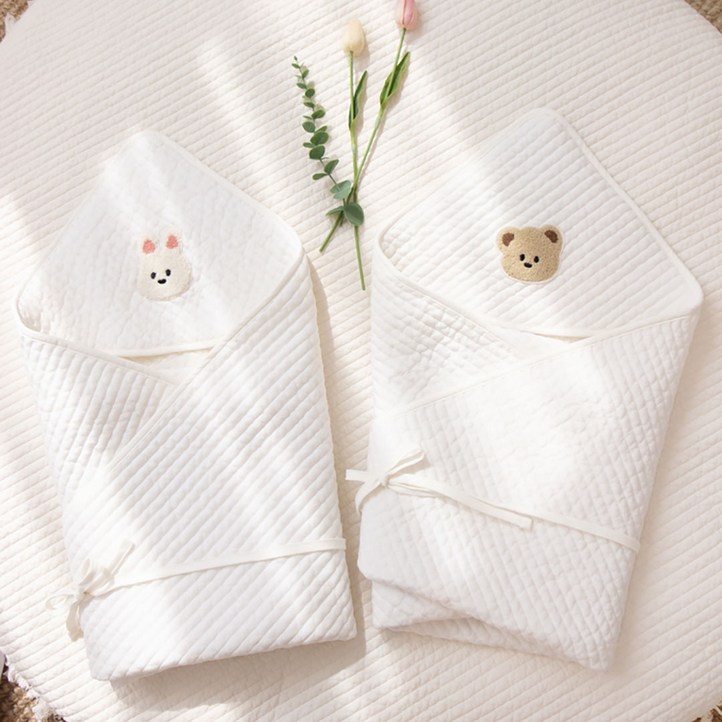 헬로미니미국산제품 신생아 아기 순면 누빔 아기 겉싸개 토끼 겉싸개