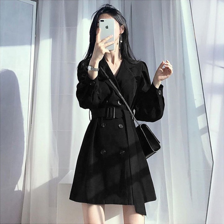 라라홀리 트렌치 브이넥 허리벨트 미니 원피스 라라홀리 트렌치 브이넥 허리벨트 미니 원피스