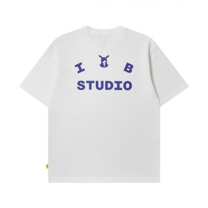 [정품아닐시3배보상] 아이앱 스튜디오 x 포켓몬 피카츄 티셔츠 화이트 네이비 IAB Studio x Pokemon Pikachu T-Shirt White