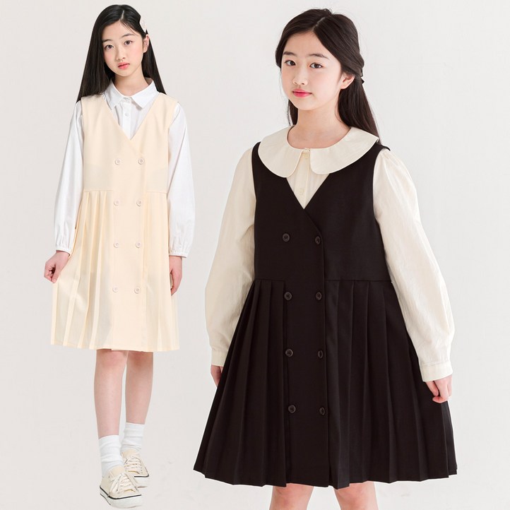 130155cm 초등학생 원피스 연주 콩클 여아 주니어 플리츠 정장 하객룩 원피스 미니로이 제리