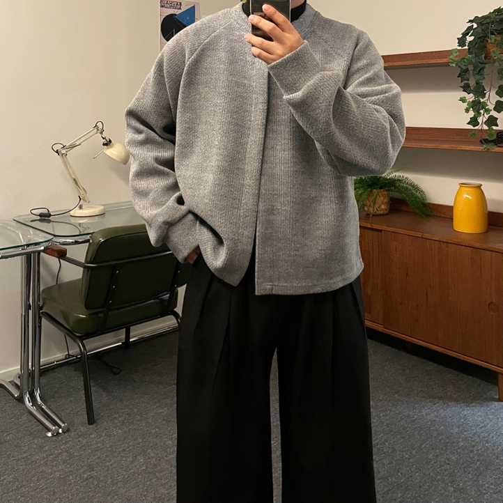 르위 캐시미어 울 크롭 라운드 가디건