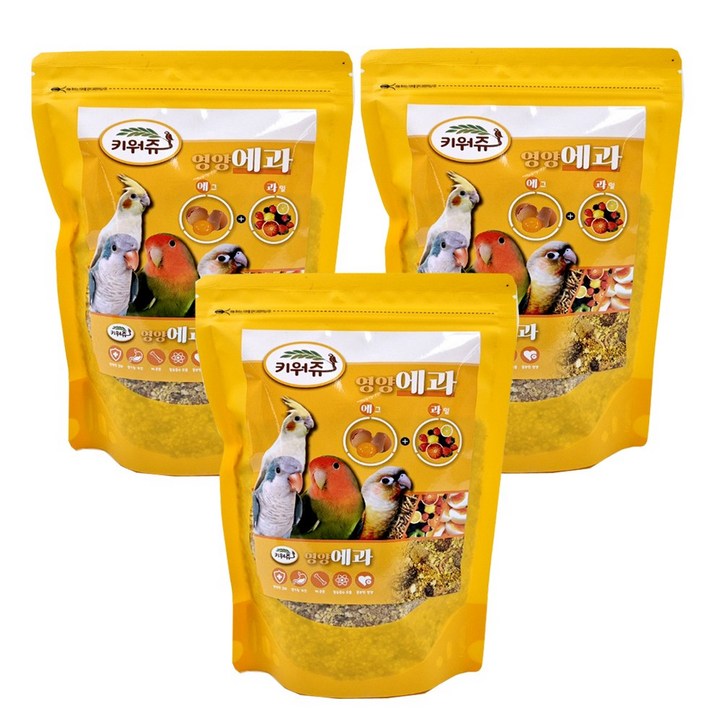 애니몰파크 키워쥬 영양 에과 500g 3개 에그푸드 과일 앵무새간식, 500g, 3개