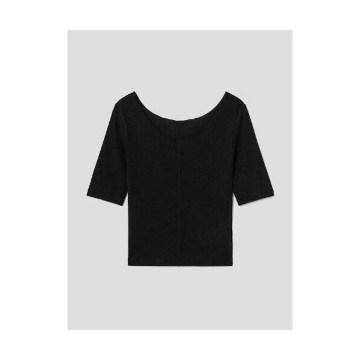 에잇세컨즈U넥 반소매 티셔츠 블랙 353842JQ35 433100