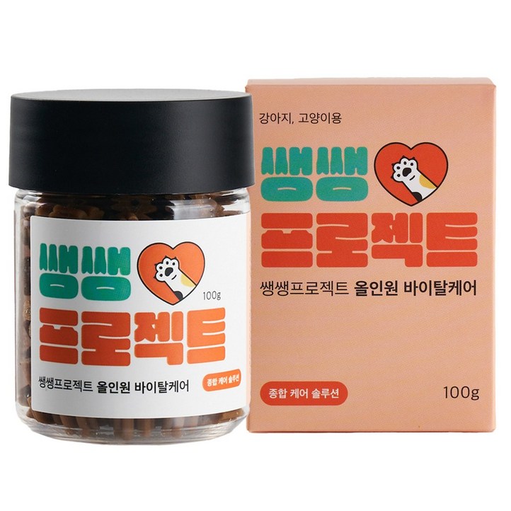 쌩쌩프로젝트 올인원 바이탈케어 반려동물 종합영양제 기관지 신장 심장 간