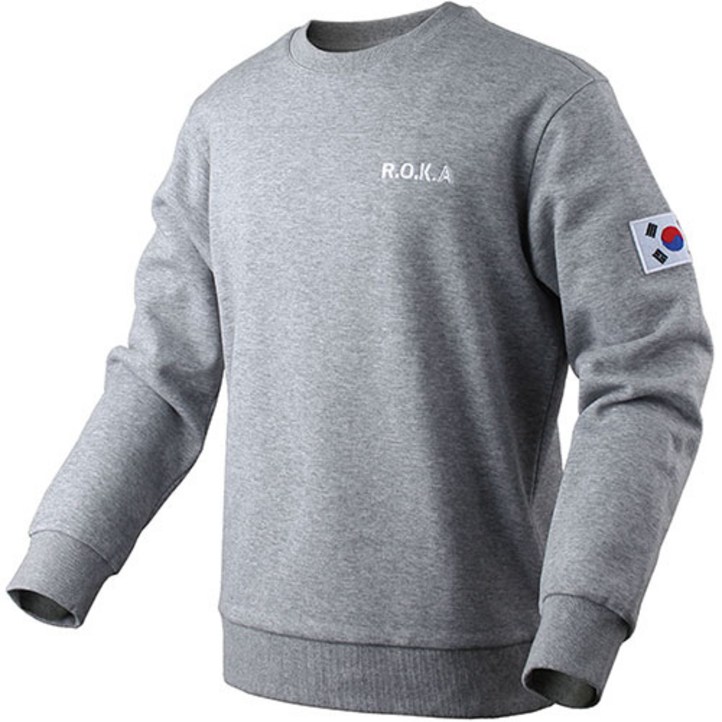 Gray 코리아 아미 기모 맨투맨 티셔츠 로카 긴팔 군인 겨울 방한 용품 군대 혹한기 밀리터리 군용 패션