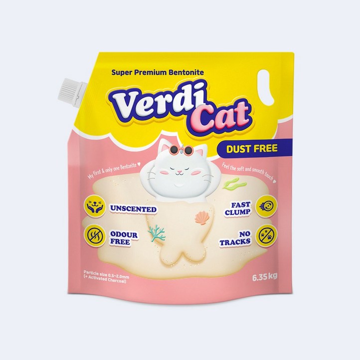 베르디캣 더스트프리 6.35kg 3개입 19.05kg 고양이 모래, 더스트프리벤토, 3개, 6.35kg