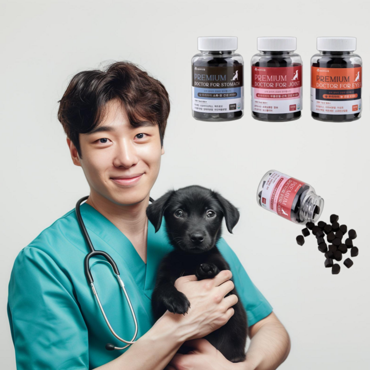 라이어니 강아지 영양제 100g, 심장 기관지 면역 오메가3 스트레스 완화 영양제 M100 1세트 2세트 3세트, 3개, 면역항산화, 100정