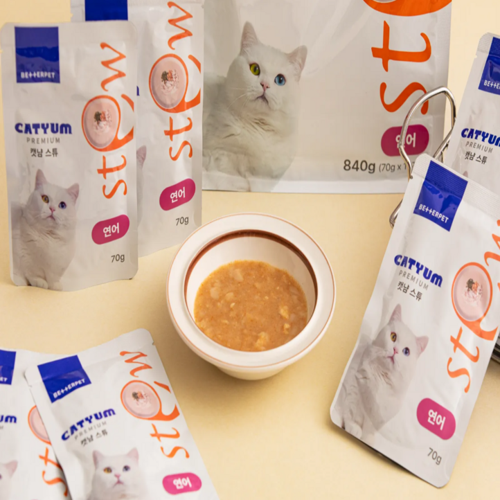 베러펫 캣냠 고양이습식사료 고양이사료 주식 스튜 조개살 70g, 6개, 70g, 6개, 해산물