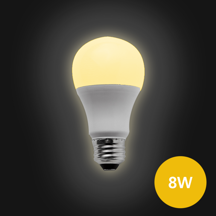 e26 소켓 LED 전구 8W 전구색주황색빛,3000K