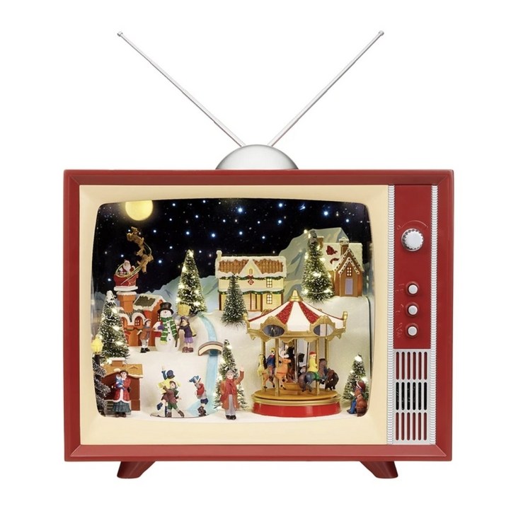 크리스마스 풍경 레트로 멜로디 티비 높이45CM 코스트코
