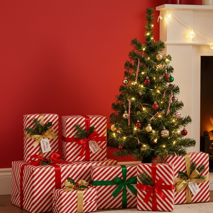 플라잉타이거 코펜하겐 레드 스트라이프 포장지 줄무늬 고급 크리스마스 성탄절 어린이날 생일 어린이집 유치원 파티 선물