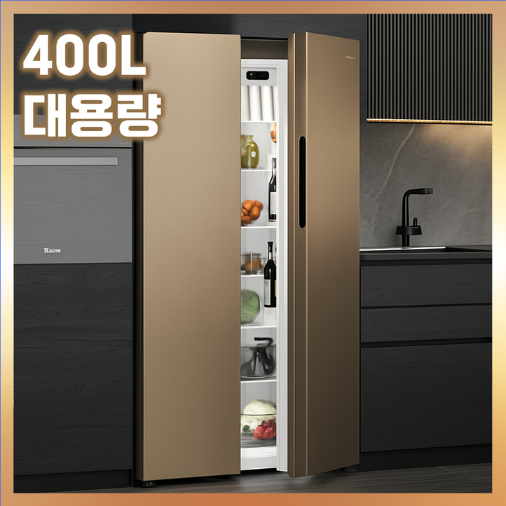 벨니아 대용량 양문형 김치냉장고 400L 슬림 신선보관 저소음 에너지절약 자유설치, 일반