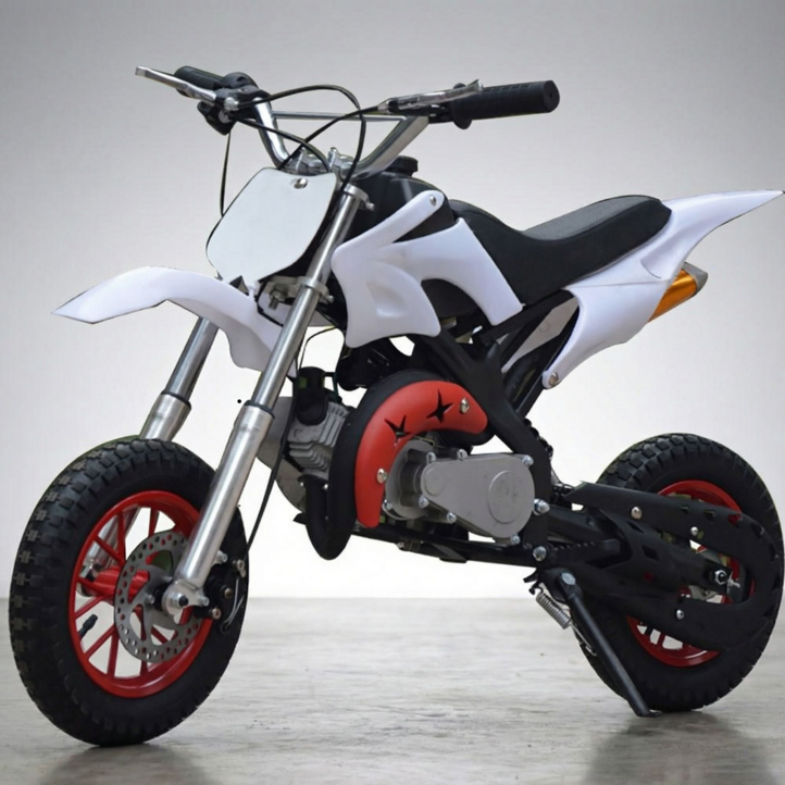 쇼넷 포켓바이크 레저용 미니바이크 오프로드 미니오토바이 49cc, 화이트, SN2541