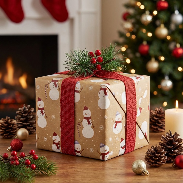플라잉타이거 코펜하겐 크라프트 포장지 10M 대용량 눈사람 크리스마스 성탄절 유치원 어린이집 선물