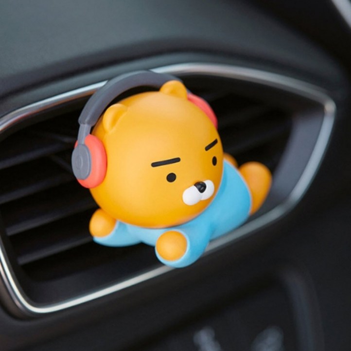 카카오프렌즈 차량용 송풍구형 디퓨져 DJ 라이언 차량용 캐릭터 새차선물 귀여운차량용품