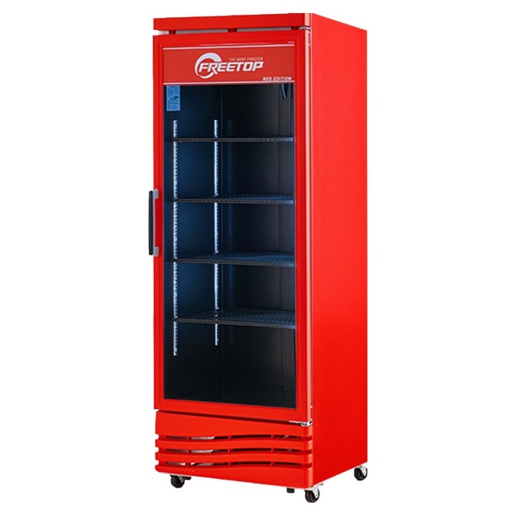 음료수 냉장고 프리탑 FT470ABR 레드블랙 음료 주류 업소용 냉장 쇼케이스