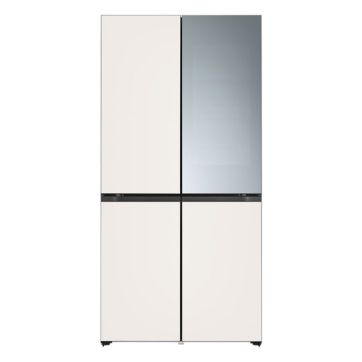 LG전자 디오스 오브제컬렉션 빌트인타입 노크온 미러글라스 4도어 냉장고 604L 방문설치, M623GBB372, 베이지(상단), 베이지(하단) 6627520205