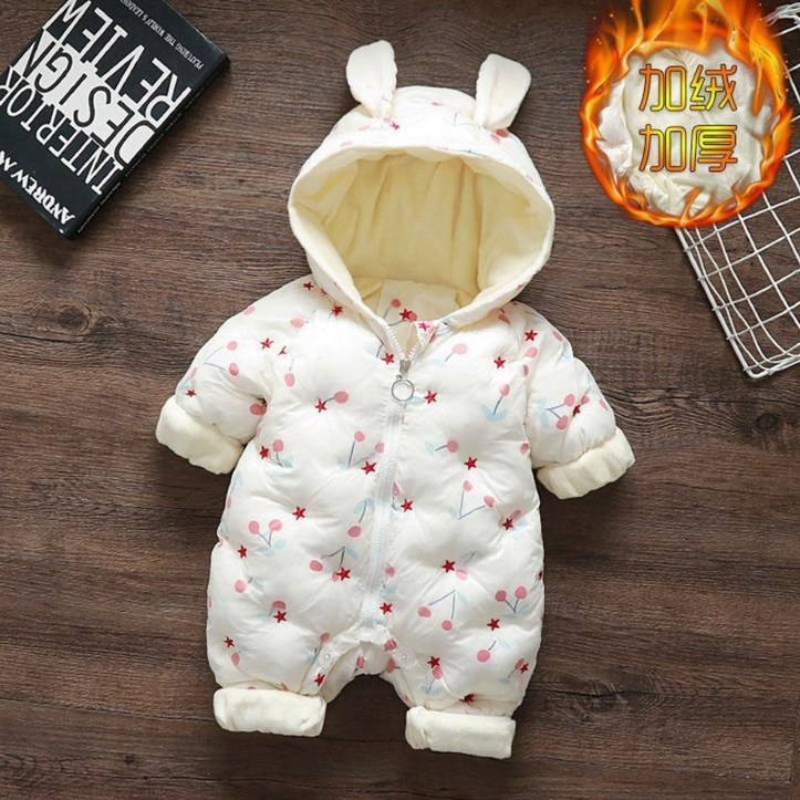 아기 신생아 패딩우주복 방한우주복 겨울 따뜻한 안전한 아기후리스 우주복