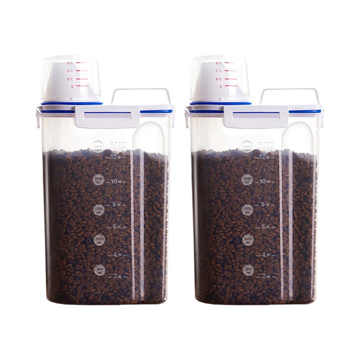 요기쏘 반려동물 사료보관통 계량컵 2세트, 혼합색상, 2.5L 요기쏘 반려동물 사료보관통 계량컵 2세트, 혼합색상, 2.5L