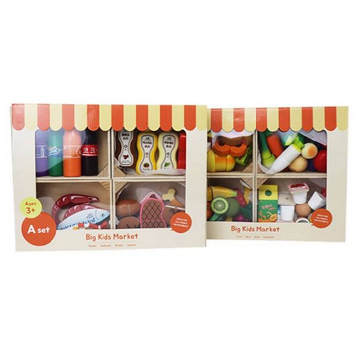에이치비카펜트리 빅키즈마켓 주방놀이 소품 A  B 세트, 혼합색상, 1세트