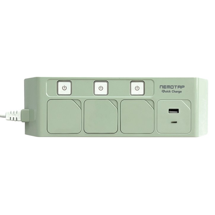 네모탭 컬러 USB C타입 고속충전 개별 멀티탭 3구 SYNB3 USB CT2, 1.5m, 카모그린, 1개 네모탭 컬러 USB C타입 고속충전 개별 멀티탭 3구 SYNB3 USB CT2, 1.5m, 카모그린, 1개
