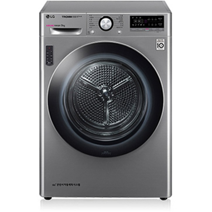 LG전자 트롬 듀얼인버터 건조기 9kg 방문설치, RH9VV, 모던 스테인리스
