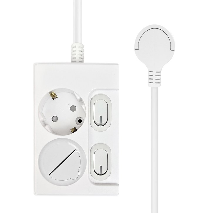 원스탑 재로갭 슬림 개별 스위치 멀티탭 2구 16A  안전커버