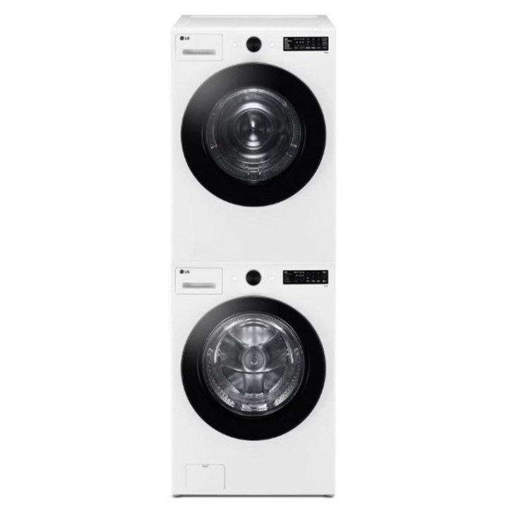 [10% 환급가전] LG전자 트롬 오브제컬렉션 세탁기 + 건조기 + 스태킹키트 세트 KFG19WN-8WN 19kg + 18kg 방문설치