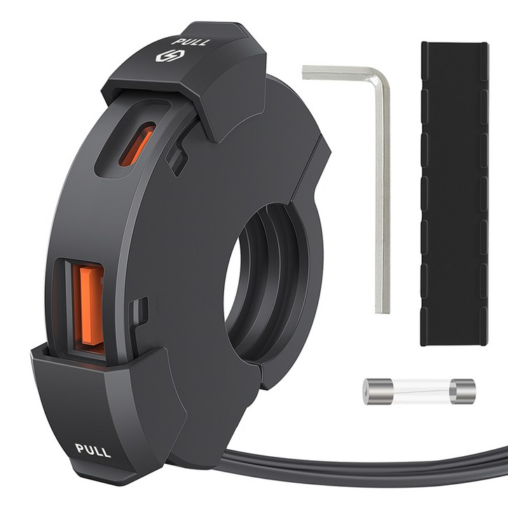 에이스피드 오토바이 원형 고속충전기 USB C타입, 1개