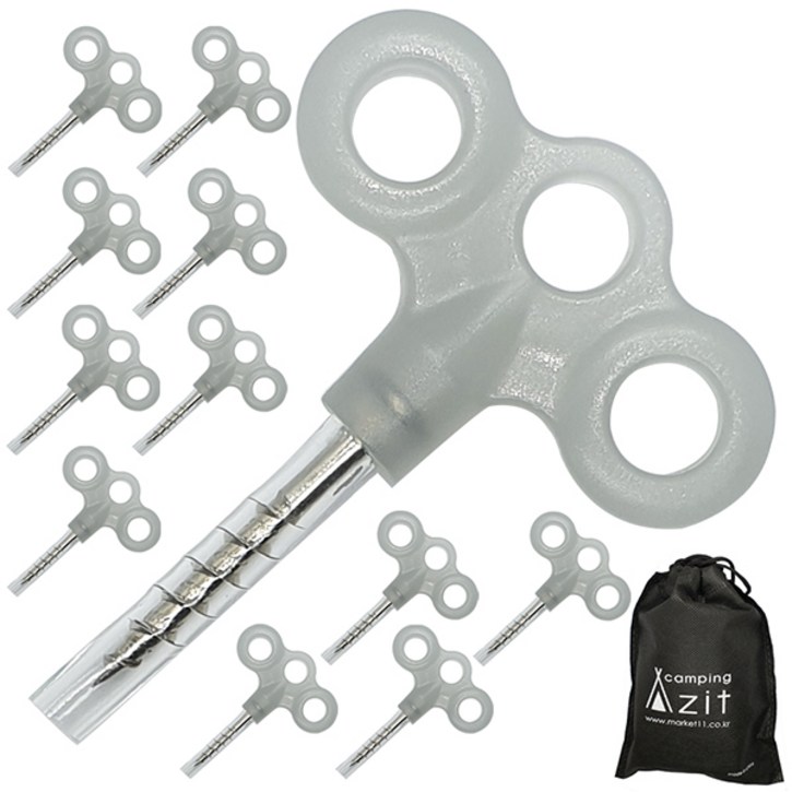 안전 캡 부착 캠핑 야광 데크팩 12p  부직포 주머니 세트