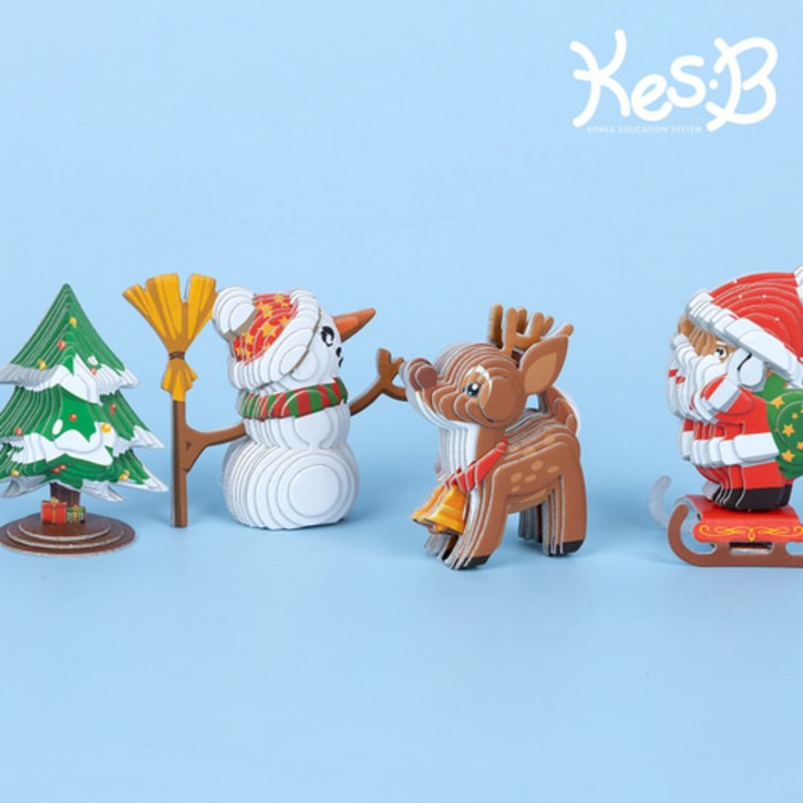 [캐스비] 아트스쿨 팝피입체만들기 크리스마스 4종(1214set) 페이퍼토이 종이모형만들기