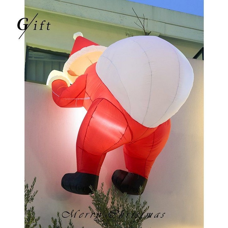 크리스마스 장식 트리 산타 클로스 풍선 모델 대형 장식품 장면 레이아웃 2m 목발