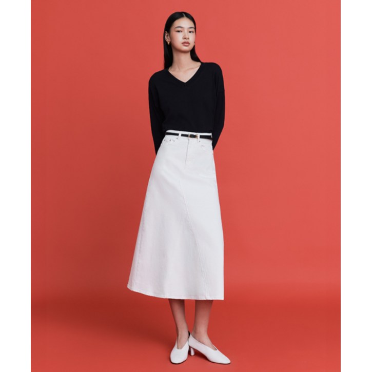 매장정품 더엣지 THEATG 칼럼 데님스커트 2048703422 131829