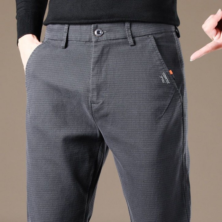 AOKADA 남성 봄 가을 슬림핏 일자핏 스판 청바지 캐주얼 데님 팬츠