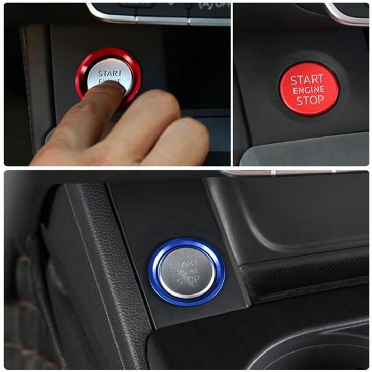 [모터스파이] 아우디 호환 엔진스타트 버튼 컬러 튜닝 커버 몰딩 A Q 3 4 5 6 7 8, 스타트버튼몰딩 레드