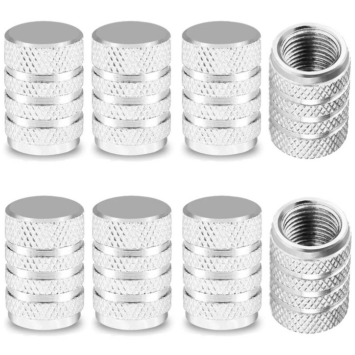 벤투로스 자동차 타이어 밸브캡 에어캡 구찌캡 벨브캡 고무캡 마개 8P 1세트, 실버, 8개