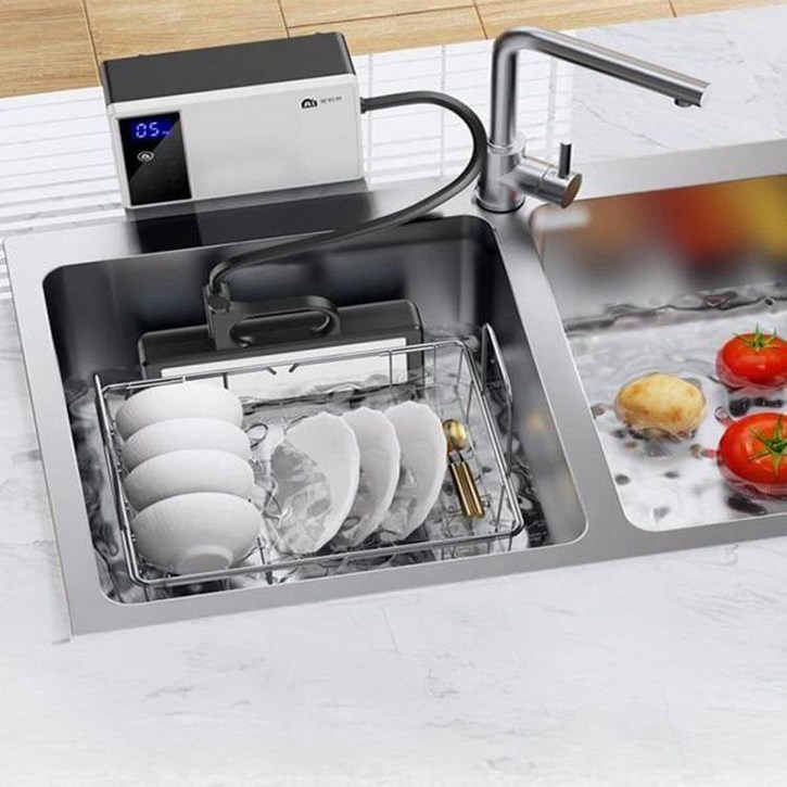 워시엘 미국수출품 강력한 고출력350W 무설치 미니 초음파 식기세척기