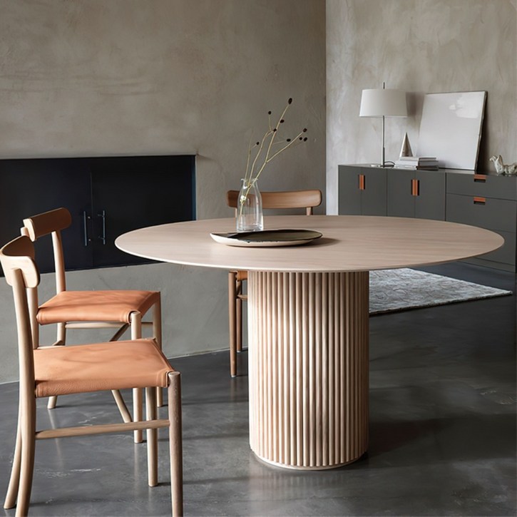 통원목 원형 템바보드 호마이카 식탁 테이블 원탁 둥근 식탁