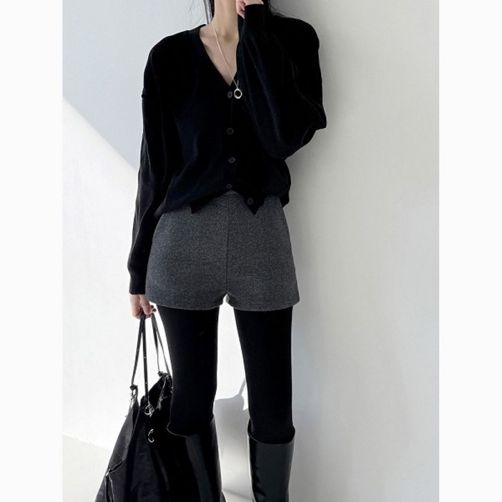 울 숏 모직 반바지