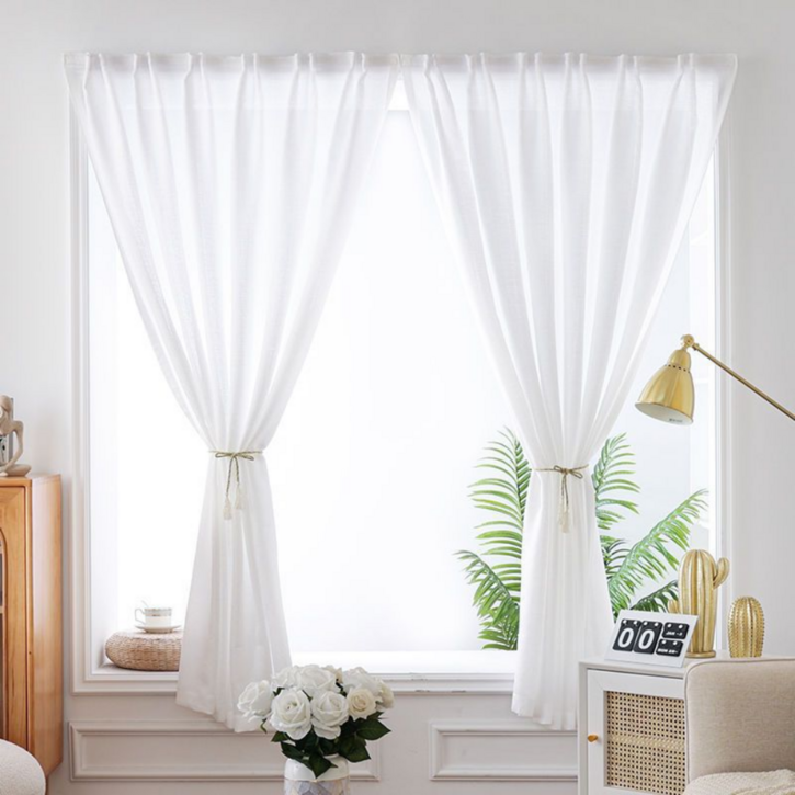 유스몰 붙이는 나비주름 쉬폰 커튼 가리개