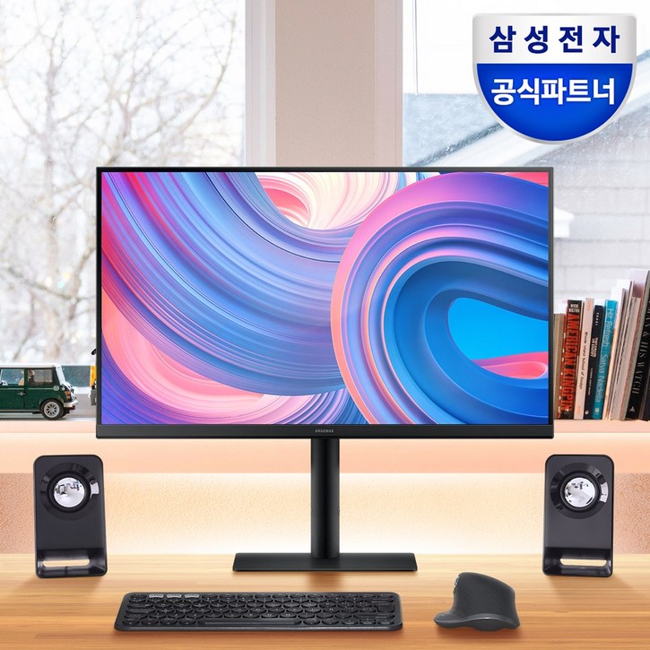삼성전자 27인치 QHD 모니터 68.4cm IPS 75Hz 피벗 FreeSync, 68.4cm, S27B610