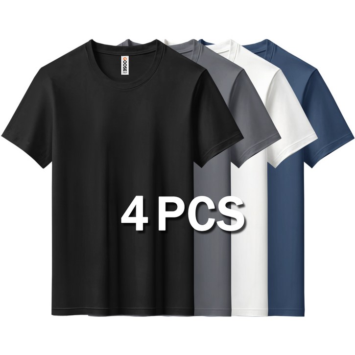 구스 남녀 기능성 냉감 쿨링 퀵드라이 반팔티셔츠 4장세트 GOOSE ITALY