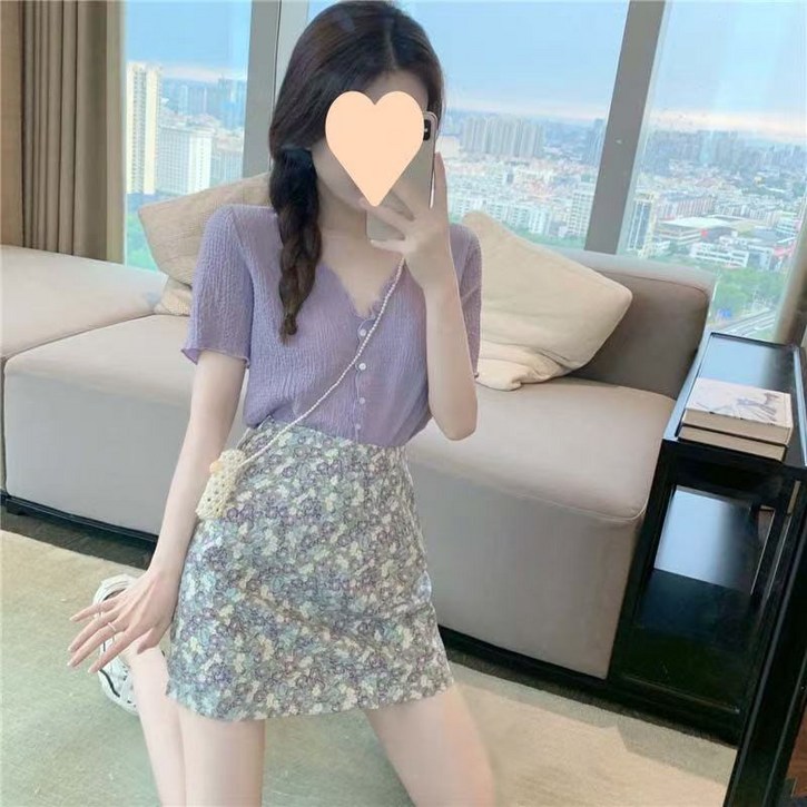 YioYcc 트랜드 랩스커트 미니스커트 스커트 캐주얼 플레어스커트 짧 치마