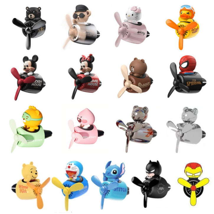 인기17종 차량용 송풍구 프로펠러 방향제 피규어 캐릭터리필2매, 9라이언 카카오, 1세트