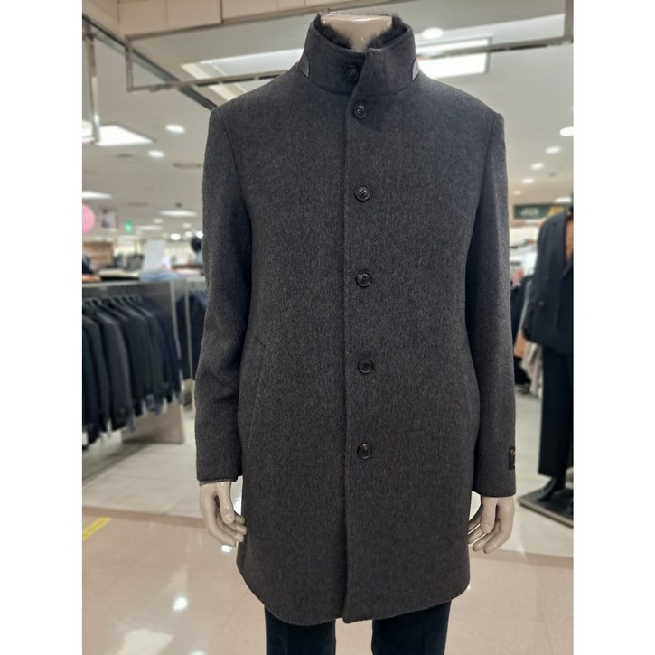 바쏘옴므 바쏘옴므 차콜울혼방 천연모피탈부착 하프코트(WSY4CJ51ACH)