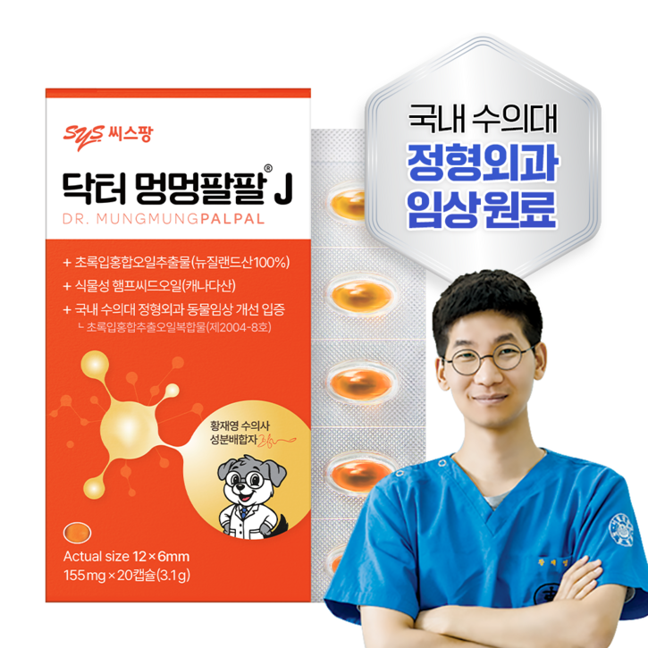 씨스팡 강아지 닥터 멍멍팔팔 J 관절 영양제, 20정, 뼈관절강화, 1개