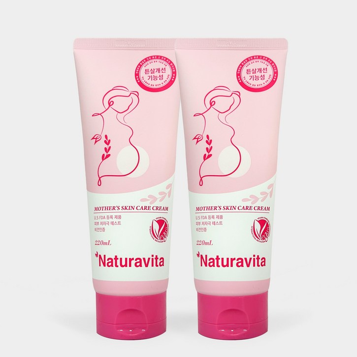 나투라비타 튼살크림 220ml FDA 피부테스트 완료 붉은선완화, 220ml, 2개