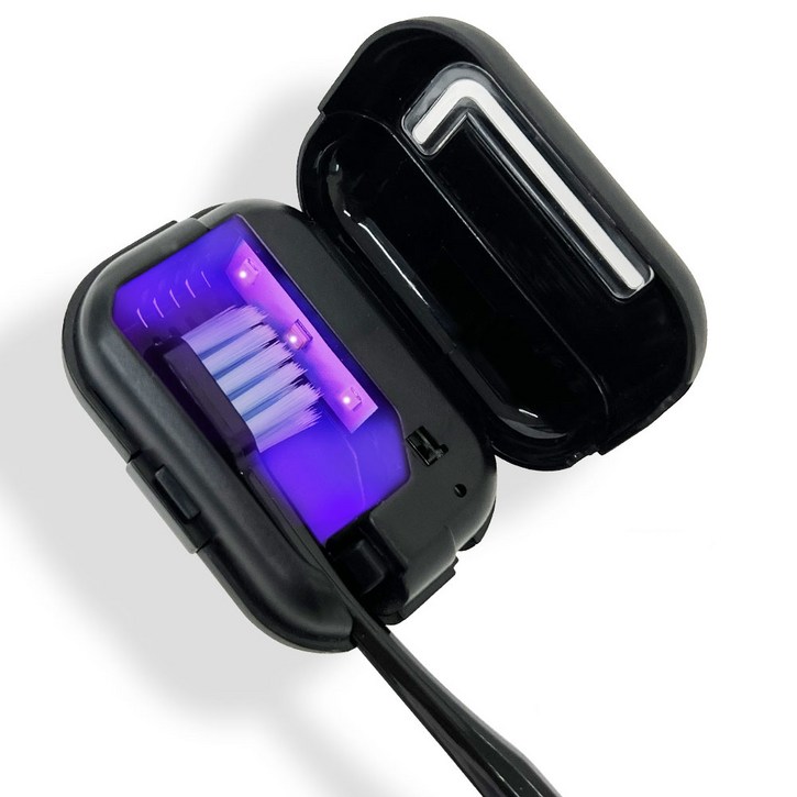 크리썸 프레쉬팟 휴대용 무선 UV USB 충전식 벽걸이 건조기 소독기 칫솔살균기, 블랙 3